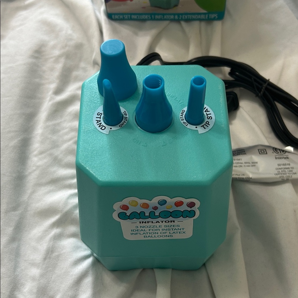 Balloon Inflator with Blue and Black Design - Picture 3 of 3